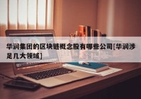 华润集团的区块链概念股有哪些公司[华润涉足几大领域]